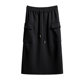 Sweatshirt dress 2025 new women's autumn elastic sports casual pocket slit cover one step straight long skirt