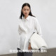 BLANK LABEL minimalist high-end pure cotton waist long sleeve white shirt women's striped shirt autumn

