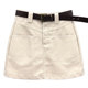 European beige simple style skirt for women 2025 spring new personalized pocket high waist versatile PU leather hip skirt