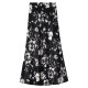 Elegant and elegant acetic acid printed skirt side slit hanging floral high waist A-line skirt fishtail skirt makes you look slim and versatile