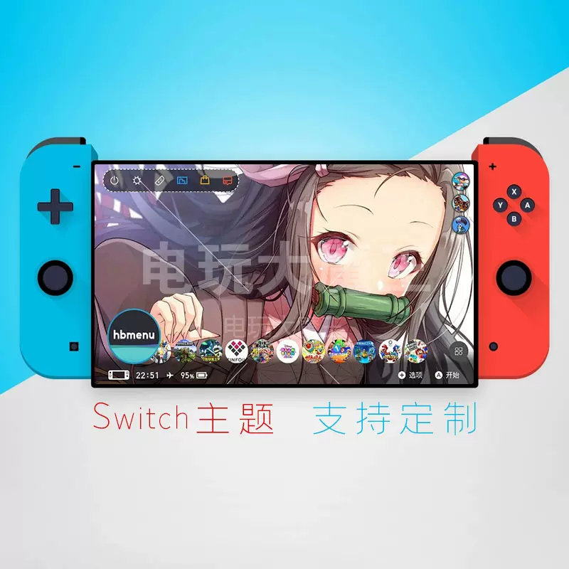 Switch主题定制美化nezuko灶门祢豆子鬼灭之刃壁纸背景设计