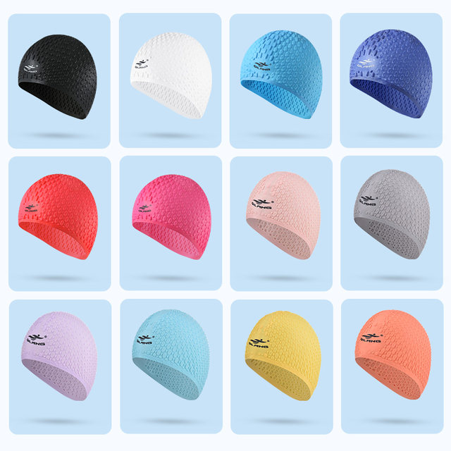 New swimming cap for women long hair waterproof custom silicone large size adult men water drop protection ear swim cap swimming