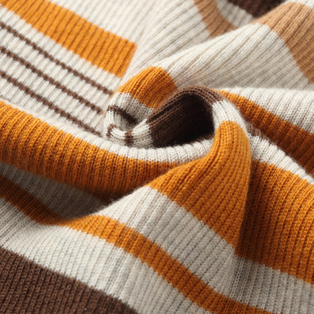 Round-neck cardigan in autumn and winter new style inner wear warm rainbow striped design sweater mother's base shirt trendy