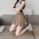 Black pleated skirt for women in autumn and summer 2025 new hot girl miniskirt, small high-waisted A-line suit skirt pants