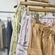 Ancient and color autumn forest women fresh loose large sling midi skirt casual and versatile elastic waist lace-up linen skirt