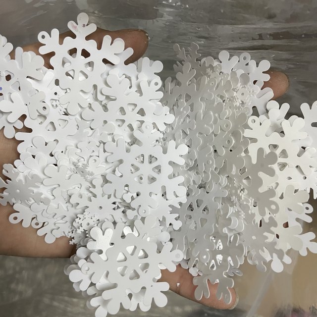 12mm-45mm laser blue mixed snowflake sequins Christmas jewelry beads DIY material handmade loose pieces