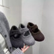 Inner heightening skirt with warm plus velvet Mary Jane fur shoes for women 2025 autumn and winter single shoes cotton shoes woolen material soft bottom
