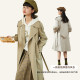 Zihan mid-length straight windbreaker jacket for women spring and autumn new casual British style small loose thin coat