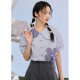 Zihan doll collar short -sleeved shirt Female summer new sweet wind, age -reducing casual design, flower loose shirt
