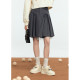 Zihan bow pleated skirt for women in autumn new design sense casual high waist A-line mesh splicing short skirt
