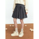Zihan bow pleated skirt for women in autumn new design sense casual high waist A-line mesh splicing short skirt
