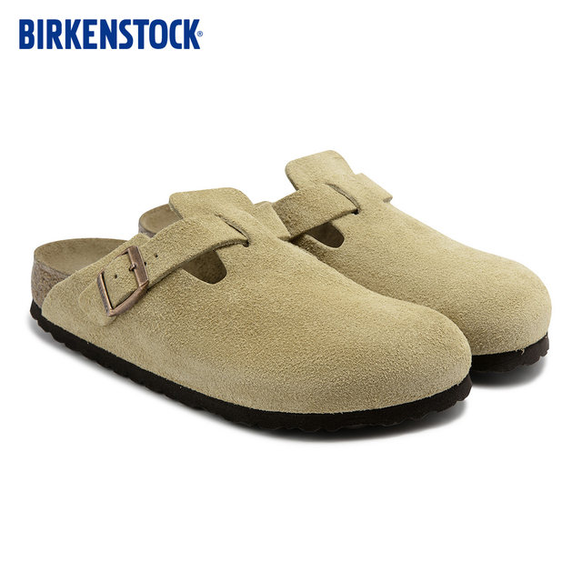 BIRKENSTOCK Birkenstein imported new products for men and women cowhide suede Boston bag-toe slippers