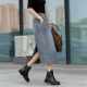 High-waisted slim and slim A-line skirt 2025 new summer retro slit casual mid-length skirt for women
