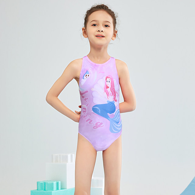 Li Ning Children's Swimsuit Female Triangle Waterproof Significant Professional Training Swimsuit in Swimsuit
