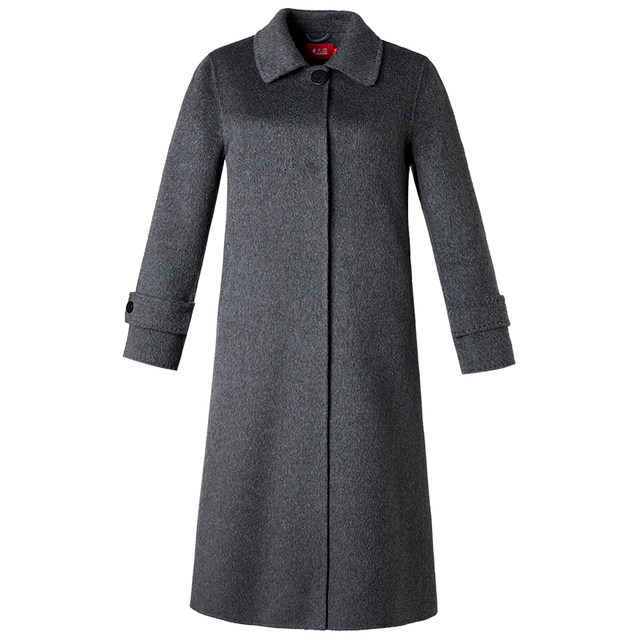 Double -sided cashmere coat length 2024 Winter tall person thickened split middle -aged elderly mother pretending wool woolen jacket
