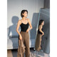 XULU original summer ice-sensing toner cotton black versatile with chest pad suspender thin shoulder strap thin vest top

