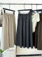 Matte pu leather skirt 2024 autumn new high waist skirt makes you look slim and versatile soft sand-washed leather pocket A-line umbrella skirt