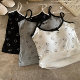 Kitty cat printed suspender vest for women with breast pads, slim and pure hot girl with inner top, summer