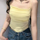 Pure pleated suspender vest for women in summer with chest pads to make them look slim and inner bottomed out with slim and beautiful back short top