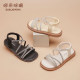 Children's open-toed sandals, girls' shoes, little girls' rhinestone princess shoes, summer Roman shoes, baby girl's soft-soled beach shoes
