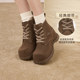 
Best 2024 new winter fashion outdoor casual Martin boots flat heel round toe women's short boots W0021DD4