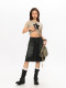 BLACKBB/American retro old denim skirt for women loose slim A-line skirt design niche short skirt