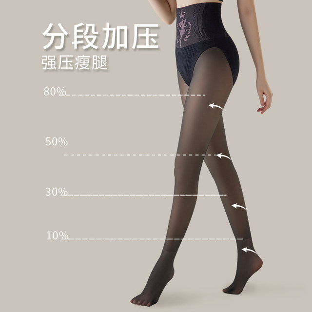 Large -size coffee transparent skin light leg artifact women in autumn and winter nude fat MM leggings outer 200JIN [Jin is equal to 0.5 kg] plus velvet and lengthened