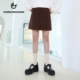 Metersbon woolen skirt for women sweet checker spring and autumn fashion commuting high street ladies loose skirt