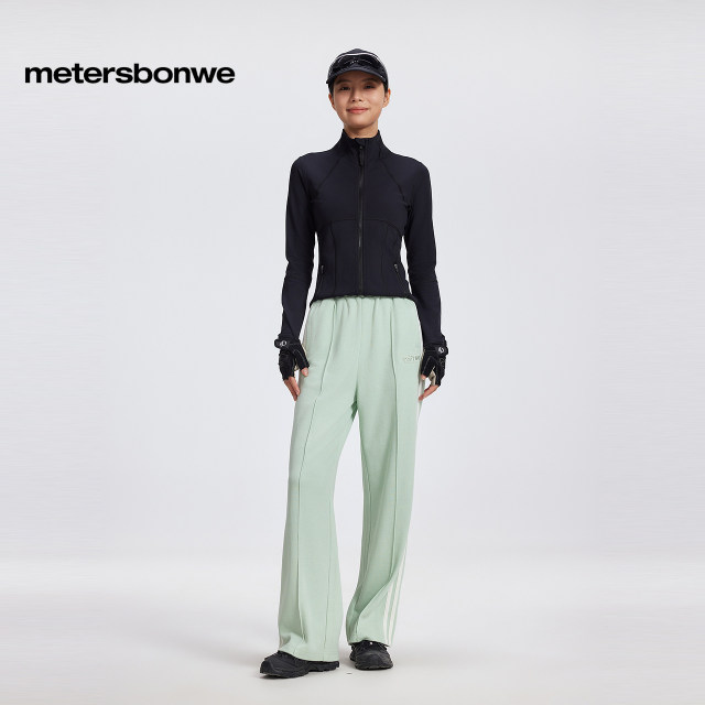 Metersbonway casual pants for women's spring new plush velvet comfortable trousers casual sports pants high waist straight pants