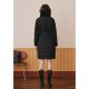 Psalm Selected Winter mink fur collar lace-up mid-length checked goose down jacket
