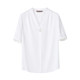 [Langzi Ole]Langzi French short-sleeved white shirt and shirt summer new style inner v-neck