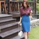 Spring and Autumn New Women's Mid -length skirt High -pocket hip skirt Korean version thin one -step skirt professional skirt short skirt large size
