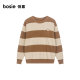 Bosie Boxi Spring and Autumn Pullover Round Neck Sweater Men's Couple Striped Sweater Fashionable and Versatile
