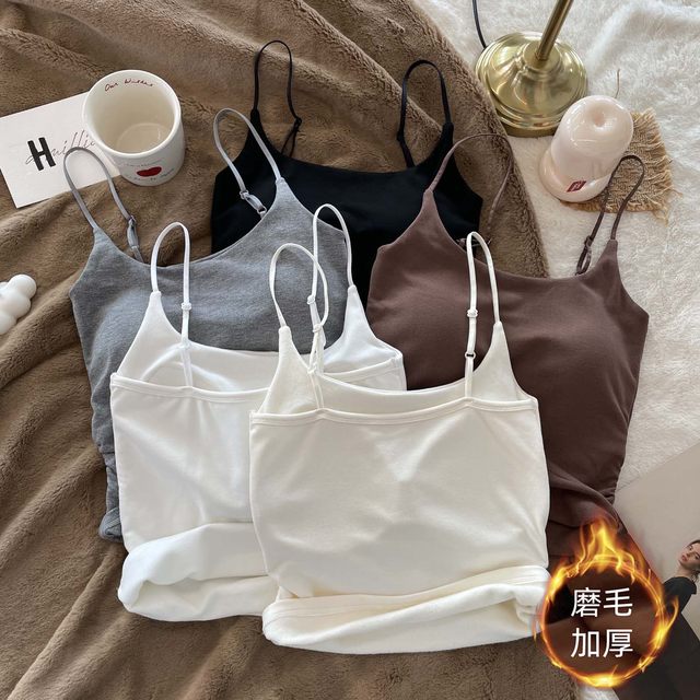 Wan can be used as a base! Pure sling vest for women with inner wear with breast pads in autumn and winter new thickened tops for wear outside