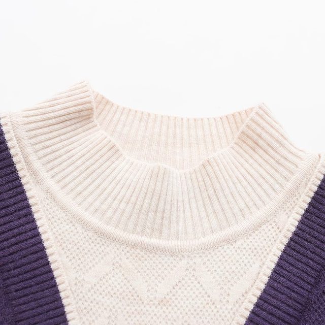 Middle-aged mother spring new sweater women's spring autumn winter thickened velvet middle-aged and elderly fake two-piece long-sleeved bottoming shirt