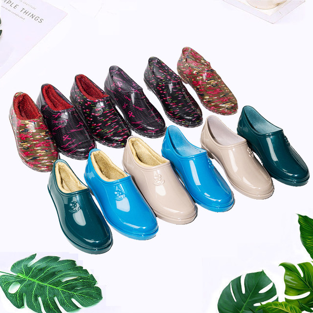 2025 Spring and Autumn New Four Seasons Rain Shoes for Women Short Tube Light Mouth Waterproof Anti-Slip Water Shoes for Women Low Top Rain Shoes for Wear-resistant Rubber