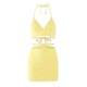 Skirt -style Bikini Swimsuit Female Three -piece Set 2024 New Yellow Hanging Near White Sexy Beach Resort Swimsuit
