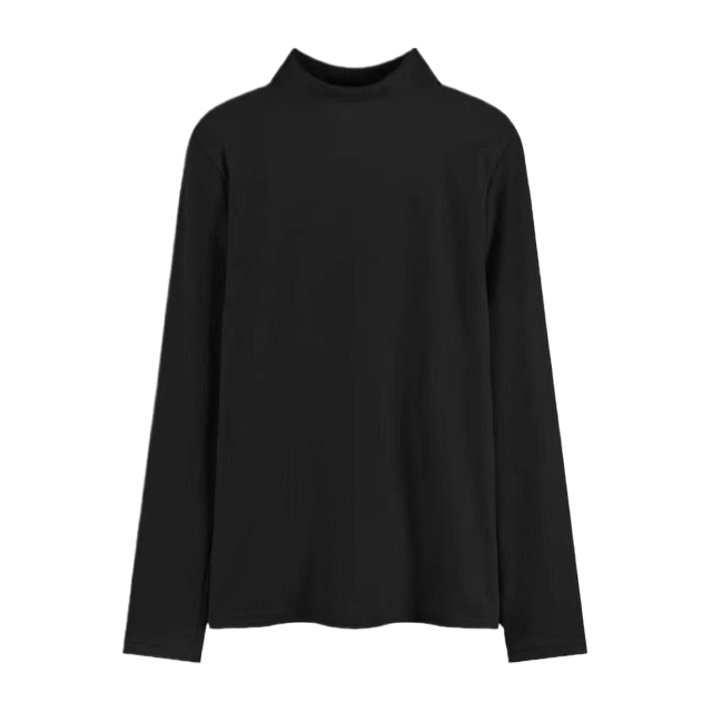 Warm German velvet brushed half turtleneck bottoming shirt for women in autumn and winter, middle-aged and elderly thickened velvet long-sleeved T-shirt top