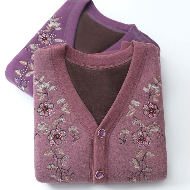 Middle-aged and elderly women's vests, autumn and winter grandma clothes, elderly vests, spring and autumn mothers' velvet thickened new coats for outer wear