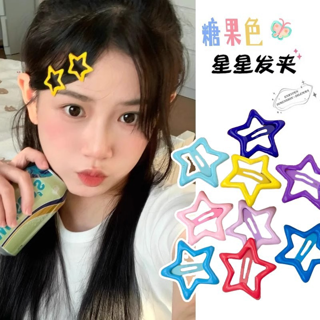 8 star side bangs cute hair clips