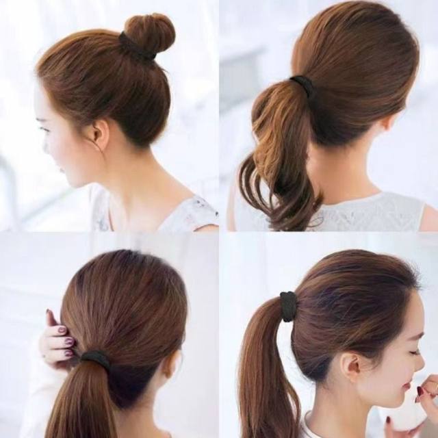 20 black towel hair ties