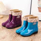 Warm women's rain boots mid-tube kitchen new water shoes four-season rain boots non-slip water boots plus velvet rubber shoes waterproof cotton shoes