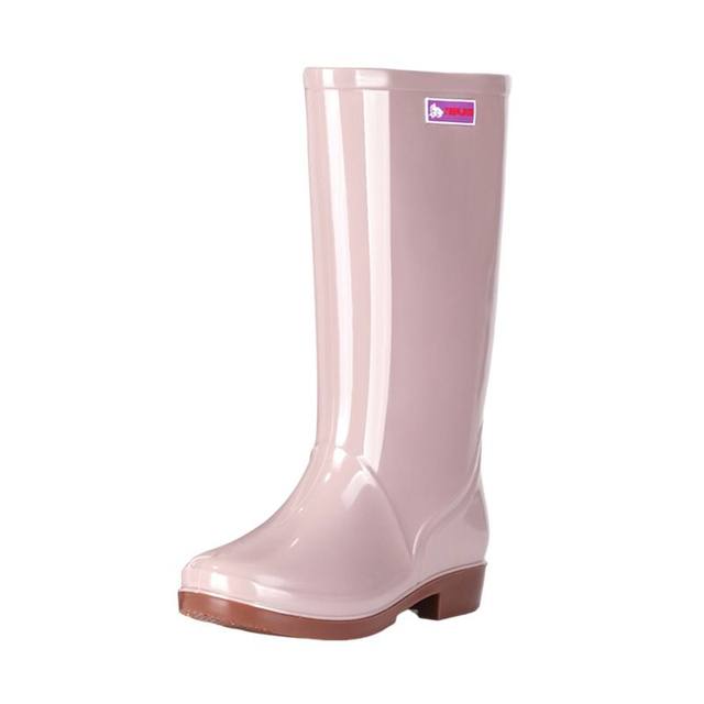 Rain boots, rain boots, women's water shoes, women's long-tube thickened waterproof anti-slip velvet warm outer wear adult short-tube rubber shoes
