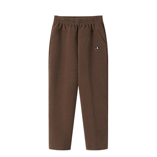 Mom's pants with winter style plus velvet thickened middle-aged and elderly women's pants corduroy grandma's pants wearing old ladies' pants
