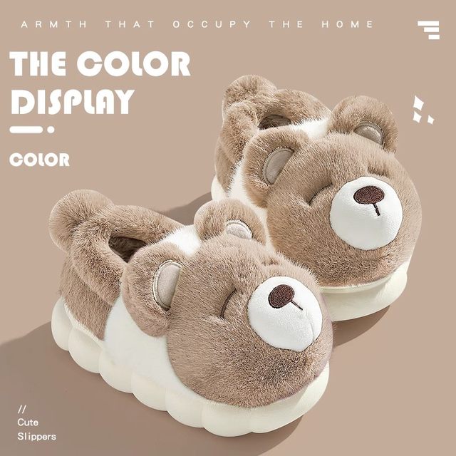 Cotton slippers women's winter 2025 new style thick-soled plush velvet thickened warm non-slip cotton shoes for women to wear outside