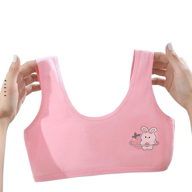 Girls' small vest underwear development period 6-13 Girls pure cotton single-layer broadband vest bra
