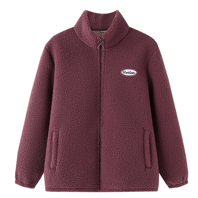 Middle-aged and elderly polar fleece jackets for autumn and winter, grandma's plus velvet and thickened cotton coats, elderly mothers' lamb velvet tops