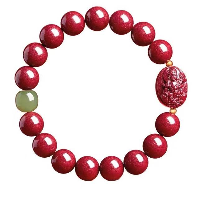 The Year of the Snake Native Buddha Genuine Cinnabar Natural Bracelet Men and Women Zodiac Guarding the Year of the Native Year of the Continuing Beads Protective Bracelet