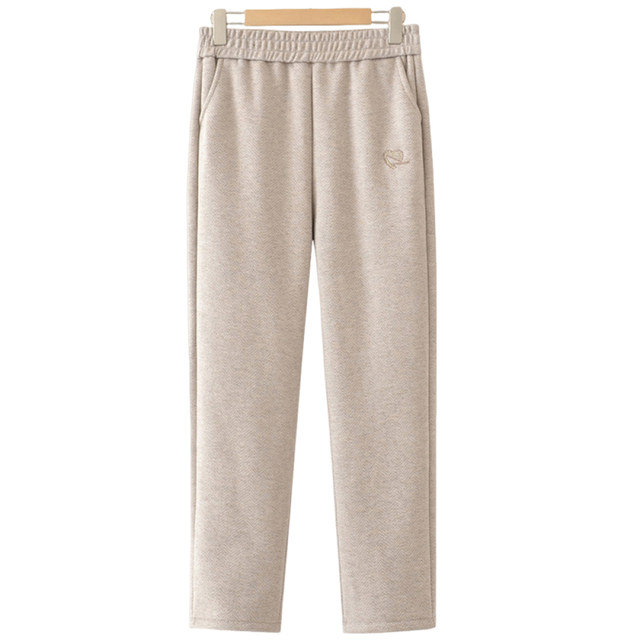 Mom's pants, spring and autumn straight pants, middle-aged and elderly women's pants, winter warm plus velvet, thickened granny pants, casual pants