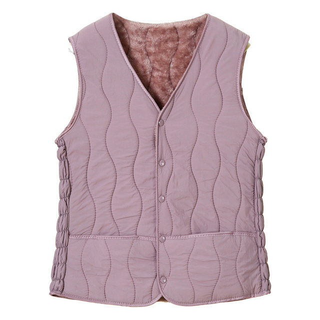 Middle-aged and elderly vest autumn and winter style plus velvet warm vest grandma women's short vest middle-aged mother's winter top
